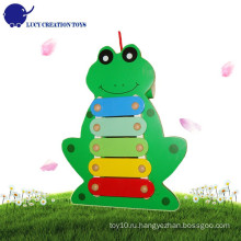 Baby Hand Knock Lovely Frog Музыкальные инструменты Toy Pull Деревянный ксилофон